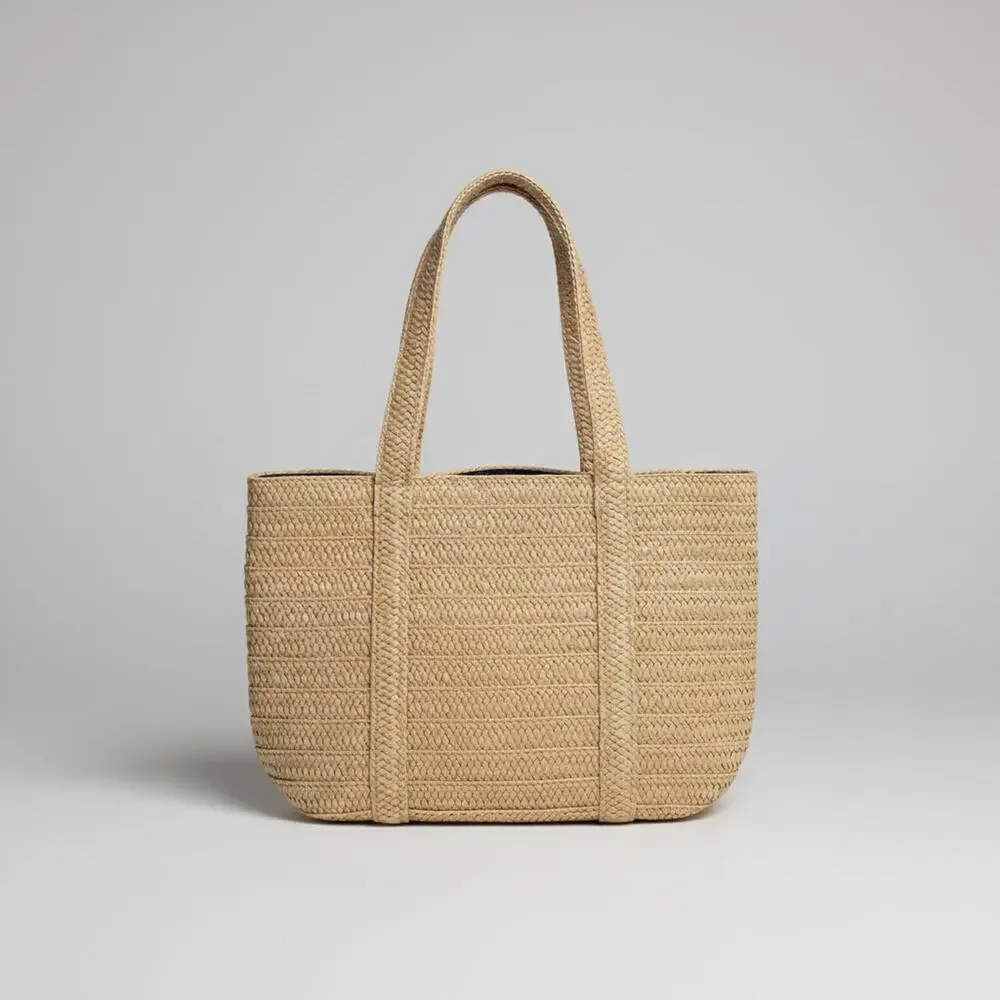 Draper James straw tote with navy ribbon, BRAND NEW!